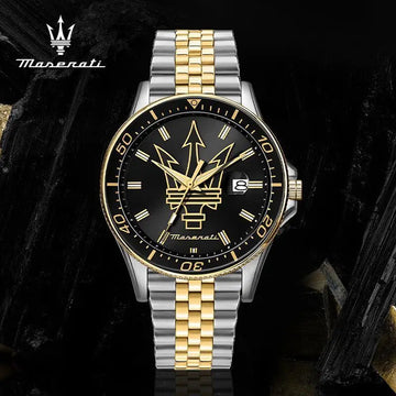 Luxury Maserati Watches Men's Luxury Fashion Trends in Europe and America Luminous Gold Steel Strap. Ideal Present